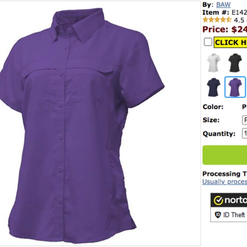 Purple Fitted Button Down Shirt with Dress Collar
